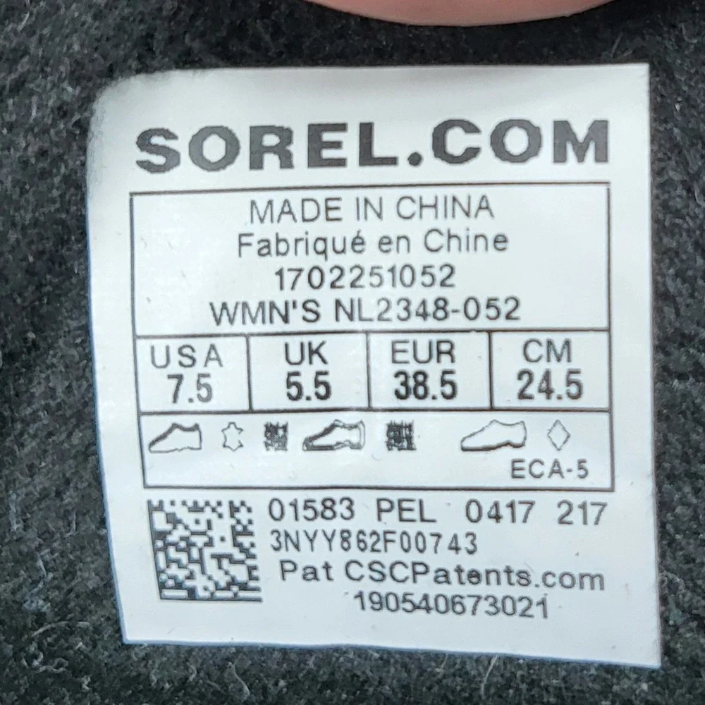 Sorel Women's Slimpack II Lace Waterproof Leather Duck Snow Boots NL2348 Sz 7.5